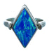 Blue Opal Turquoise Reversible Sterling Silver Ring Size 5-1/2 LX113273